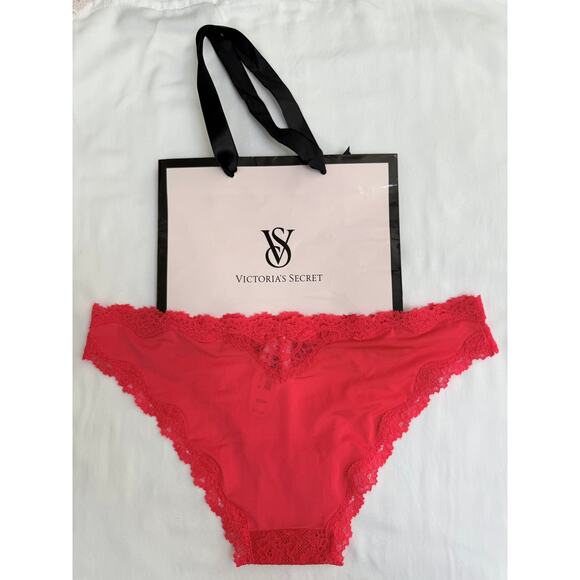 NWT Victoria’s Secret Vintage Dream Angels Satin Sheer Cheekini Panty Red XS - Picture 2 of 5